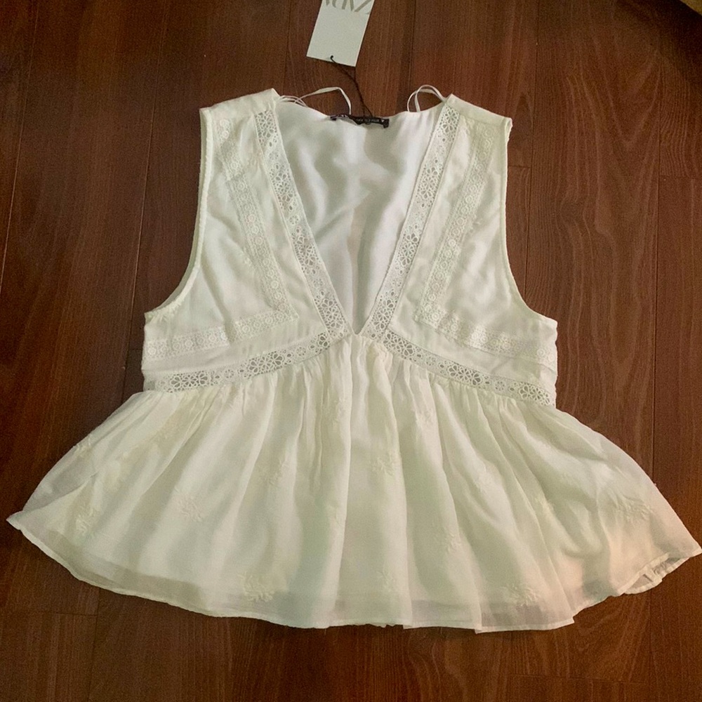 Zara white shirt tank